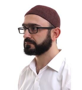 Baba Günü Hediyesi - Bordo Kışlık Nokta Desenli Orlon Namaz Takkesi