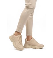 Walkway Ekru Bağcıklı Kadın Sneaker DRK171 G