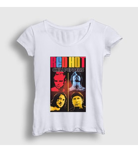 Presmono Kadın Beyaz Band Red Hot Chili Peppers T-Shirt 107059tt (Beyaz)