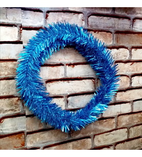 VIP 5 METRE PARLAK METALİK MAVİ ÇAM DALI MAVİ YILBAŞI GARLANDI MAVİ GARLAND MAVİ NOEL AĞACI DALI