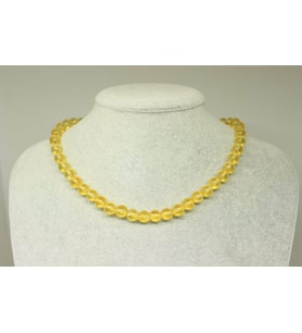 Sitrin Taşı Koyu Renk Kolye 8mm (klipsli)