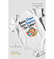 Benim dayım, sizin dayınıza on çeker! Kısa Kollu Bebek Body %100 Pamuk