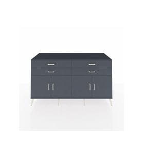 Kronos Konsol 2 Raflı 4 Çekmeceli 8 Kapaklı 176x59x99 Antrasit-Antrasit