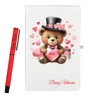 Öğretmene Hediye Kişiye Özel Defter ve Roller Kalem Seti