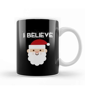 I Believe In Santa Claus Funny Christmas Kupa Bardak Porselen