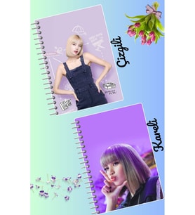 Lisa blackpink defter seti 2 adet A4 boyutu 21*30 çizgili + kareli 60 syf
