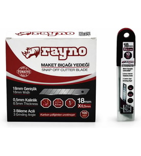 18 mm Maket Bıçağı Yedeği – Snap Off Keskin Uç – 0,5 mm Kalınlık – Karbon Çelik – (10 ADET)