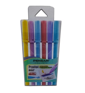 İşaret Kalemi Pastel Renkler Fosforlu Kalem 6 lı 1 Paket  5 mm Fosforlu Kalem Seti