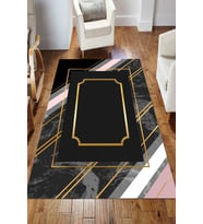 Dijital Kaymaz Taban Yıkanabilir Salon Halısı Mutfak Halısı Koridor Halısı Yolluk ND-HS-279 (Çok Renkli)