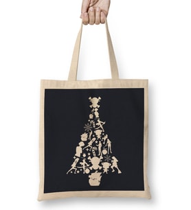 One Piece Christmas Tree Silhouette Bez Çanta Uzun Saplı