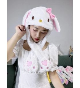 Hello Kitty Hareketli Kulaklı Işıklı Şapka