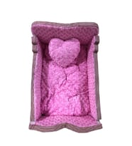 Yumuşak Tüylü Diktörtgen Kedi Köpek Yatak, Pembe, 50x73x30 cm