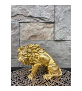 Dekoratif Polyester Kükreyen Aslan Biblo Gold