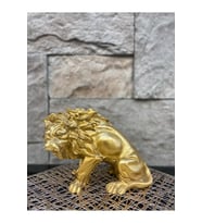 Dekoratif Polyester Kükreyen Aslan Biblo Gold