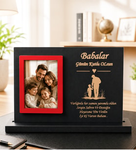 Kişiye Özel Babalar Günü Ahşap Fotoğraflı Masaüstü Çerçeve – Babama Özel Anlamlı Hediye