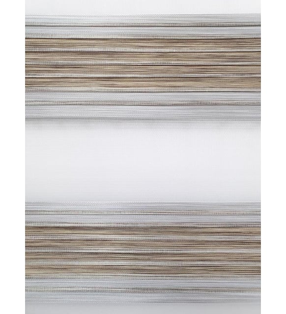 BBB Geniş Pliseli Bambu Kahve-Gri Zebra Stor Perde MZ289