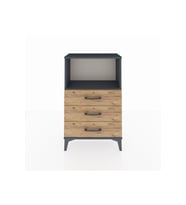 Arges Komodin Tek Raflı 3 Çekmeceli 60x30x96 Antrasit-Çam