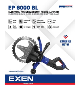 EXEN EP 6000 BL - 6000W 410mm Elektrikli Kömürsüz Beton Kesme Makinası