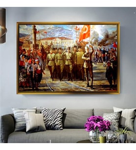 Altın Çerçeveli dekoratif tablo l1869 (Gold)