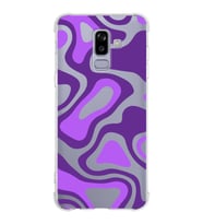 Samsung Galaxy J8 (2018)  Köşe Korumalı Antişok Kapak Renkli Desen Tasarımlı Şeffaf Silikon Kılıf