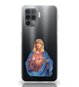 Oppo Reno 5 Lite Uyumlu Taylor Swift Desenli Şeffaf Telefon Kılıfı