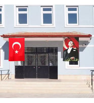 Atatürk Posteri ve Türk Bayrağı Raşel Kumaş 100x150 cm -5