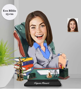 Kişiye Özel Avukat Kadın Ahşap Eco Biblo -2