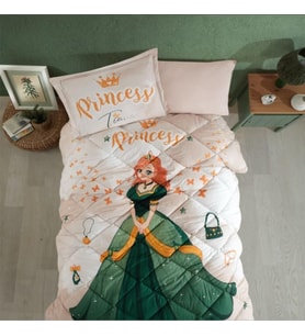 Clasy %100 Pamuk Tek Kişilik Uyku Seti (Lastikli Çarşaf) Tiana V1 Taş