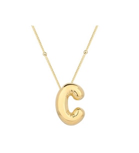 Gümüş Gold Balon C Harfi Kadın Kolye CSR2185062