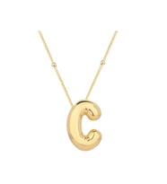 Gümüş Gold Balon C Harfi Kadın Kolye CSR2185062