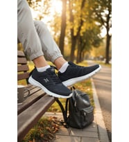 Enoch Unisex Beyaz Yüksek Tabanlı Bağcıklı Yürüyüş Ve Koşu Spor Ayakkabı Günlük Sneaker