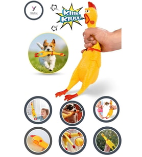 Köpekler İçin Bağıran Tavuk, Horoz, Shrilling Chicken Oyuncak - Büyük Boy (30 cm)