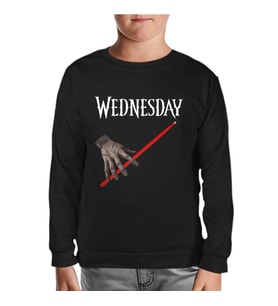 Wednesday Hand Siyah Çocuk Sweatshirt