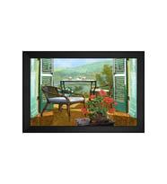 Manzara Temalı Kanvas Tablo 80 x 110 cm Siyah Çerçeve