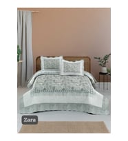 Sofline Çift Kişilik Kapitone Yatak Örtüsü, Klasik Desenli Model - Beste Kahve (250 X 260cm) (Ekru)