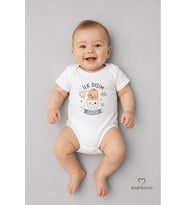 İlk Dişim Çıktı Baskılı Kısa Kol Bebek Body %100 Pamuk Unisex Diş Buğdayı Konsept Çıtçıtlı Zıbın
