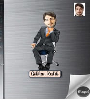 Kişiye Özel İş Adamı Ahşap Magnet -6