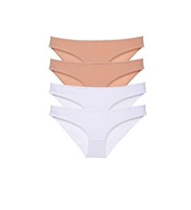 Mulvxbrf Brf02 4 Adet Süper Eko Set Likralı Kadın Slip Külot Ten Beyaz (Mulvix)