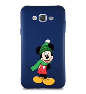 Samsung Galaxy J7 Core Soft Premier Kapak Mickey Mouse-G Tasarımlı Silikon Kılıf - Lacivert (Şeffaf)
