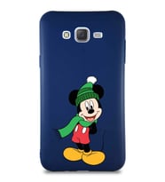 Samsung Galaxy J7 Core Soft Premier Kapak Mickey Mouse-G Tasarımlı Silikon Kılıf - Lacivert (Şeffaf)
