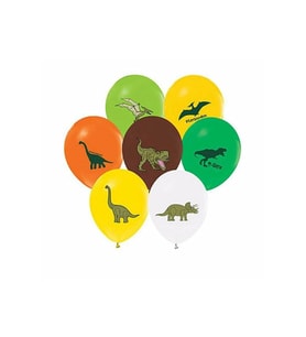 Balonevi Balon 4+1 Vahşi Jurassik Parti Baskılı 12" (8 Li Paket)
