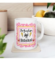 Doğuştan Asi ve Bebeksi Tasarım Motto Kupa - Motivasyon Kupası