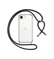 Teknomoda Apple iPhone 17E Kılıf Boyun Omuz Askılı iPli Anti Şok Korumalı Şeffaf Silikon Siyah iPli
