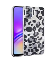 Galaxy A06 Kılıf Parlak Desenli İnce Tasarım Mep Kapak (Gri-Leopar)