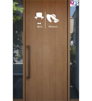 Wc Kapı Stickeri, Yönlendirme Stickeri, Tuvalet Stickeri (Beyaz)