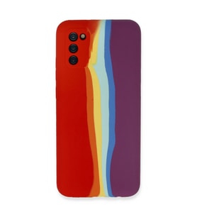 Galaxy A03s Kılıf Ebruli Lansman  - Kırmızı-mor