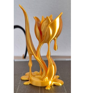 15CM Eriyen Altın Lale Gold Renk Modern Tasarım Çiçek Dekor Mini Biblo