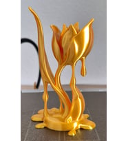 15CM Eriyen Altın Lale Gold Renk Modern Tasarım Çiçek Dekor Mini Biblo