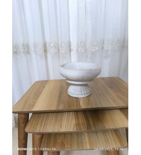 Dekoratif Taş Vazo Ayaklı Aranjman ve Bonsai Saksısı