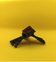 Minecraft Hareketli Örümcek Figür/Anahtarlık, Siyah Renk, Oyuncak, Çanta Askısı, Anahtarlık (Siyah-Kırmızı)